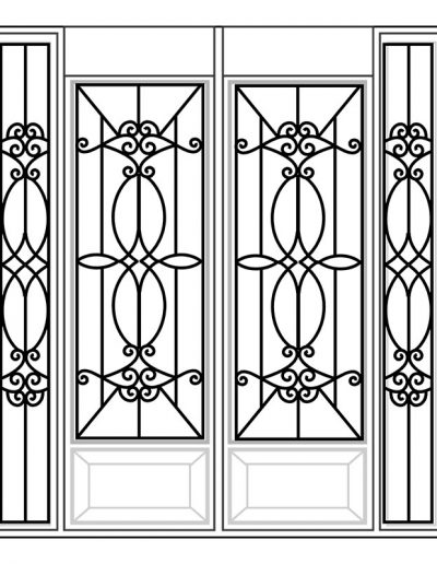 Inserted Wrought Iron Glass Design - 10 | Master Doors
