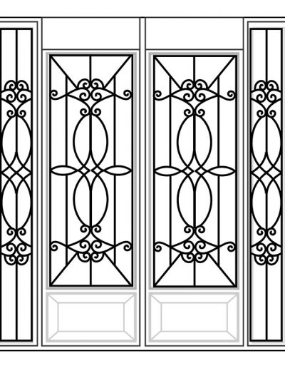 Inserted Wrought Iron Glass Design - 10 | Master Doors