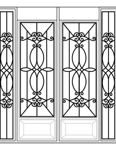 Inserted Wrought Iron Glass Design - 10 | Master Doors