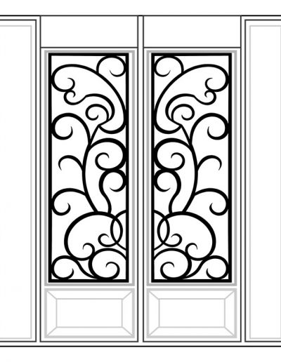 Inserted Wrought Iron Glass Design - 12 | Master Doors