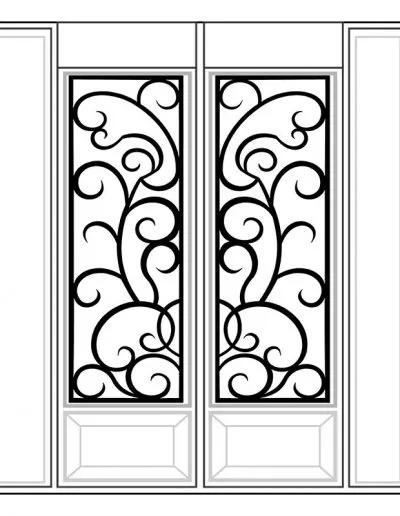 Inserted Wrought Iron Glass Design - 12 | Master Doors