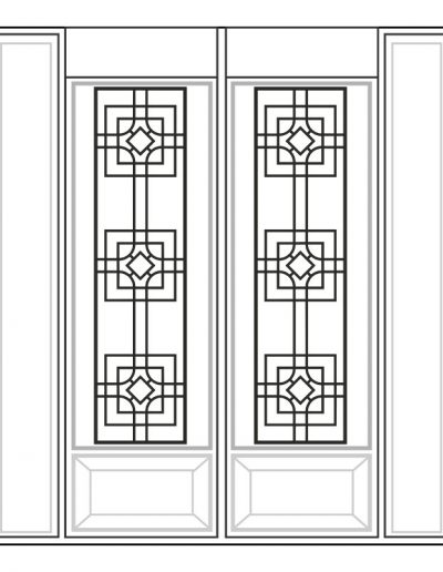 Inserted Wrought Iron Glass Design - 16 | Master Doors