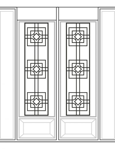 Inserted Wrought Iron Glass Design - 16 | Master Doors