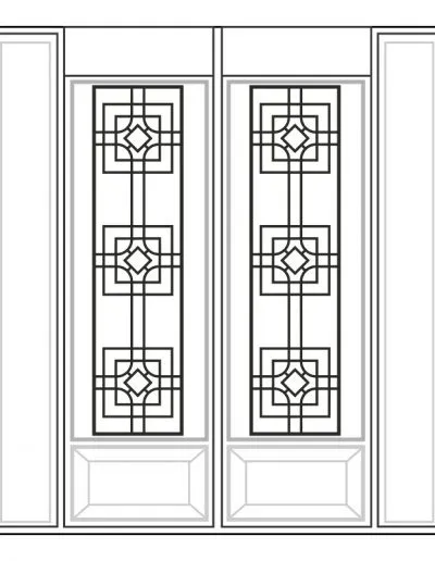 Inserted Wrought Iron Glass Design - 16 | Master Doors