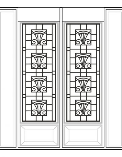 Inserted Wrought Iron Glass Design - 17 | Master Doors