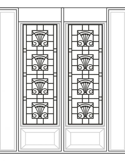 Inserted Wrought Iron Glass Design - 17 | Master Doors