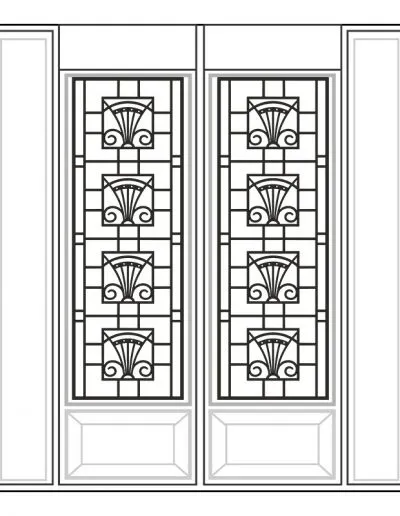 Inserted Wrought Iron Glass Design - 17 | Master Doors