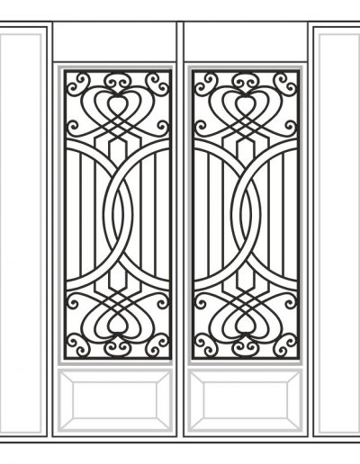 Inserted Wrought Iron Glass Design - 18 | Master Doors