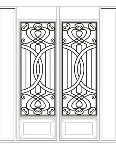 Inserted Wrought Iron Glass Design - 18 | Master Doors