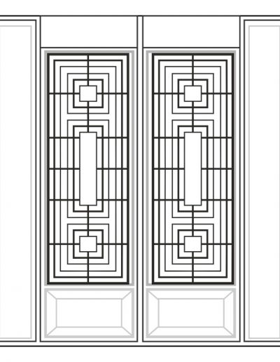Inserted Wrought Iron Glass Design - 19 | Master Doors