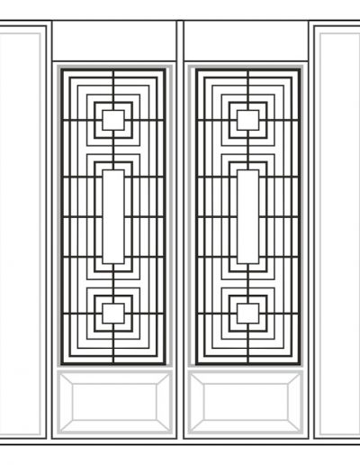 Inserted Wrought Iron Glass Design - 19 | Master Doors