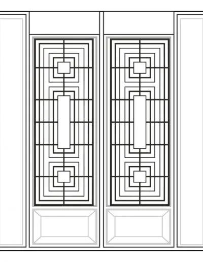 Inserted Wrought Iron Glass Design - 19 | Master Doors