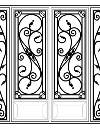 Inserted Wrought Iron Glass Design - 2 | Master Doors