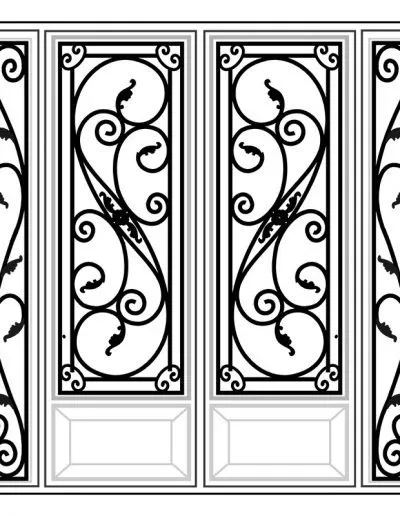 Inserted Wrought Iron Glass Design - 2 | Master Doors