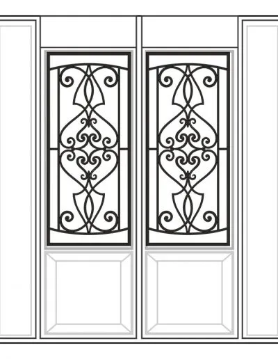 Inserted Wrought Iron Glass Design - 20 | Master Doors