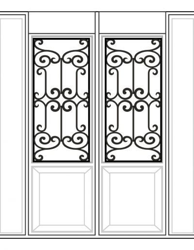 Inserted Wrought Iron Glass Design - 21 | Master Doors