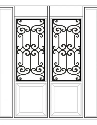 Inserted Wrought Iron Glass Design - 21 | Master Doors