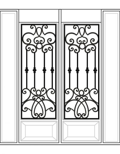 Inserted Wrought Iron Glass Design - 23 | Master Doors