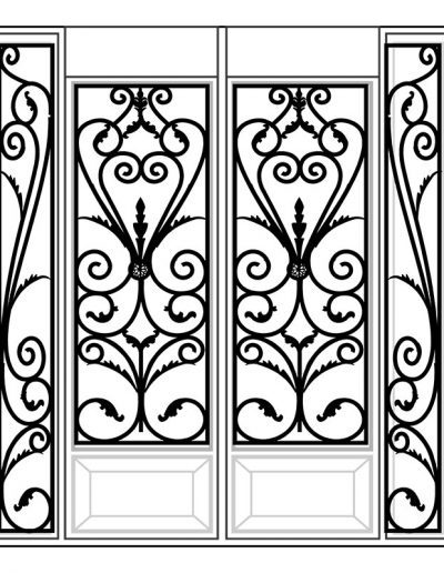 Inserted Wrought Iron Glass Design - 3 | Master Doors
