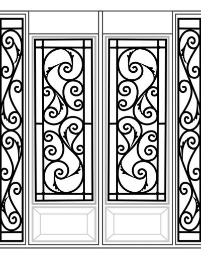 Inserted Wrought Iron Glass Design - 4 | Master Doors