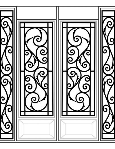 Inserted Wrought Iron Glass Design - 4 | Master Doors