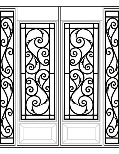 Inserted Wrought Iron Glass Design - 4 | Master Doors