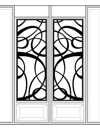 Inserted Wrought Iron Glass Design - 5 | Master Doors