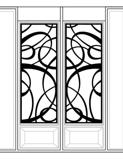 Inserted Wrought Iron Glass Design - 5 | Master Doors