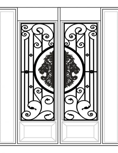 Inserted Wrought Iron Glass Design - 7 | Master Doors