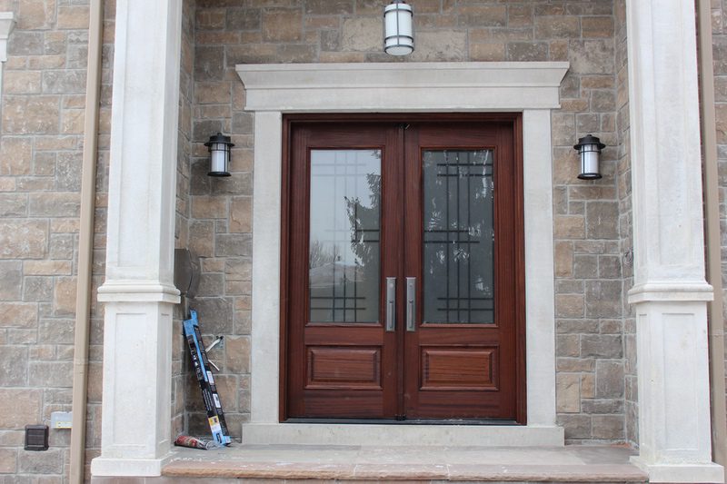 Classic solid wood Double door with Glass