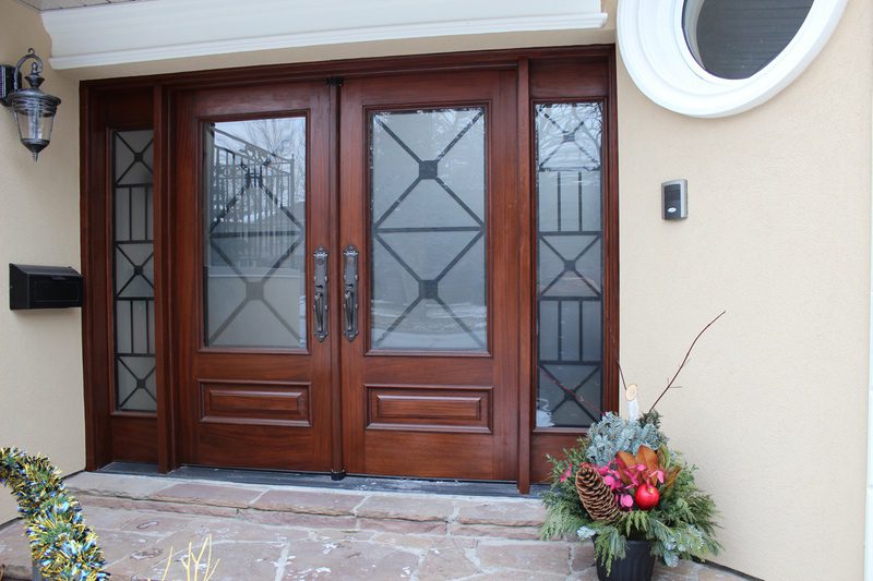 Classic solid wood Double door with Glass