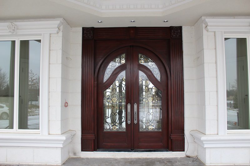Classic solid wood Double door with Glass