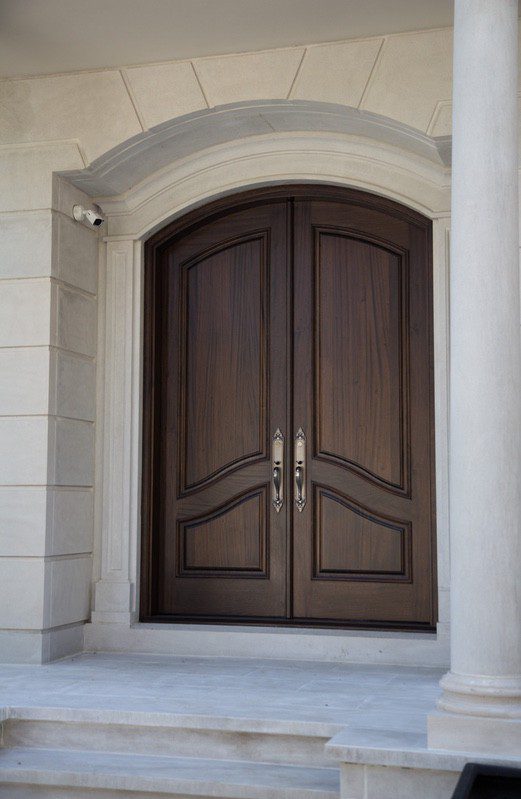 Luxury solid complete wood double door