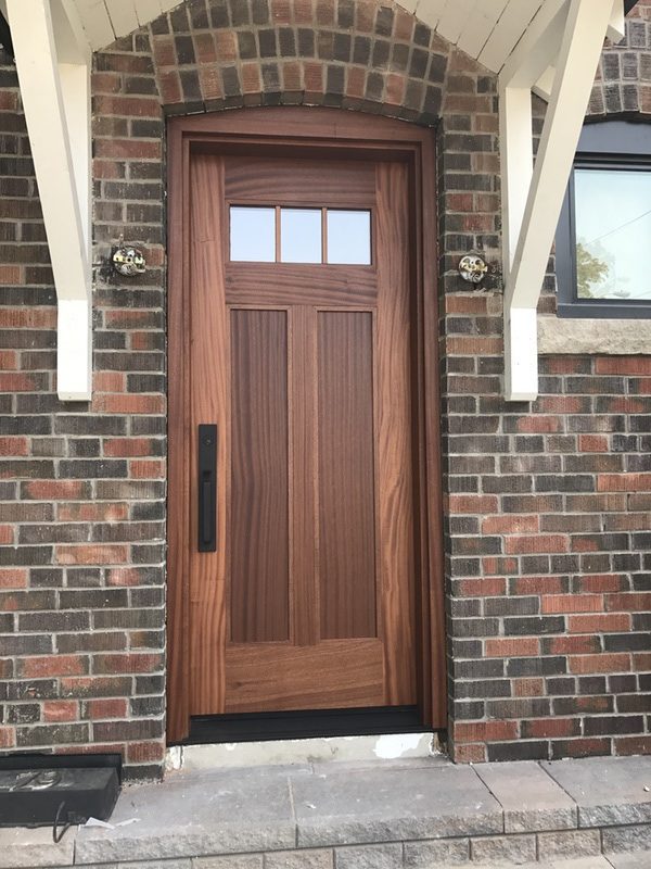 Premium solid wood single door with designed glass