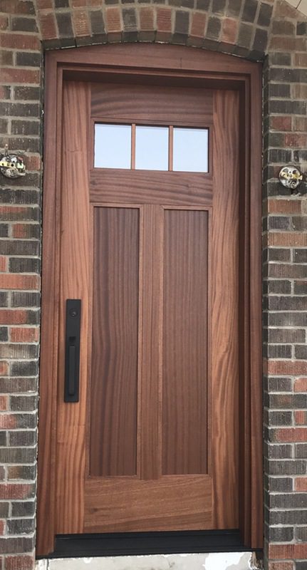 Standard solid wood single door with glass on top