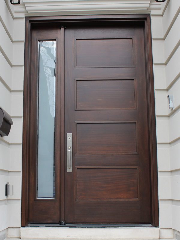 Classic solid wood door with glass on the left corner