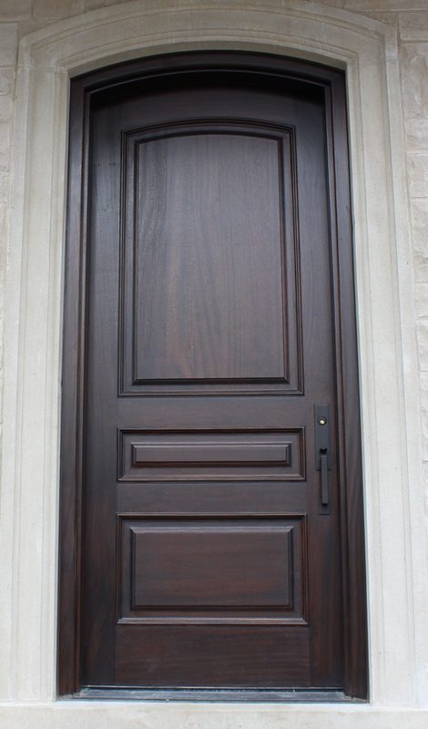 Classic single complete wood door with handle
