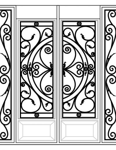 Inserted Wrought Iron Glass Design - 11 | Master Doors