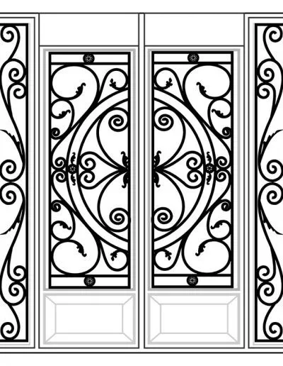 Inserted Wrought Iron Glass Design - 11 | Master Doors