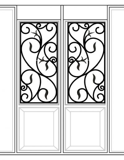 Inserted Wrought Iron Glass Design - 14 | Master Doors