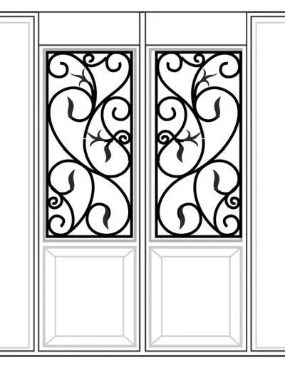 Inserted Wrought Iron Glass Design - 14 | Master Doors