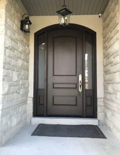 Mahogany Exterior Door With Curved Top