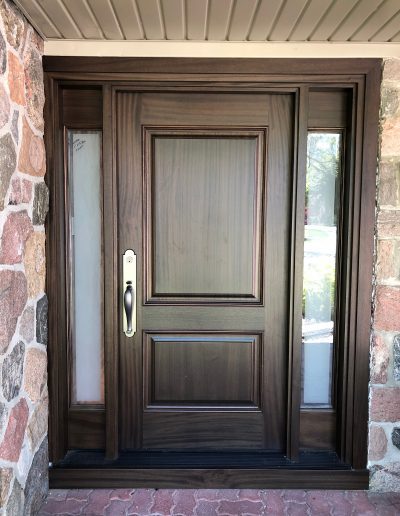 Classic Exterior Door with Frosted Glass Side Lights