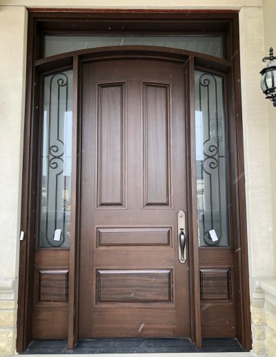 Class Front Door with Rounded Top & 3/4 Glass Side Lights