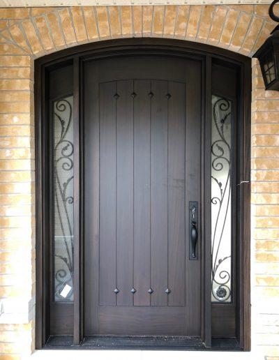 Mahogany Front Door with Glass Side lights