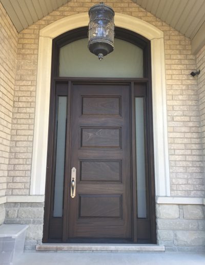 Solid Wood Exterior Door with Traditional Handle