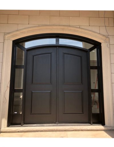 traditional Black Wood Exterior Double Door