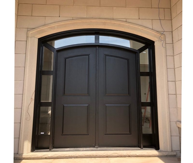 traditional Black Wood Exterior Double Door