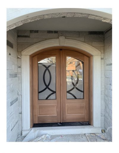 Traditional raw Wood Exterior Double Door