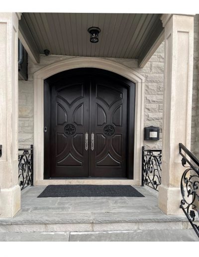 classic dark brown Wood double Exterior Door